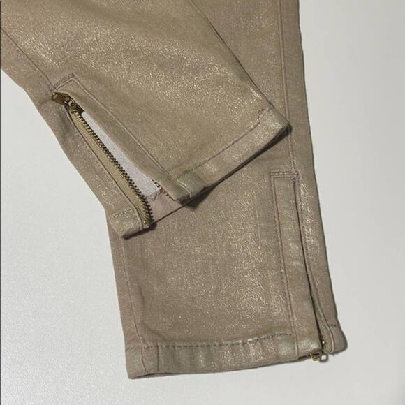 GUESS Womens 26 Brittney Skinny Ankle Gold Shimmer - Picture 5 of 5